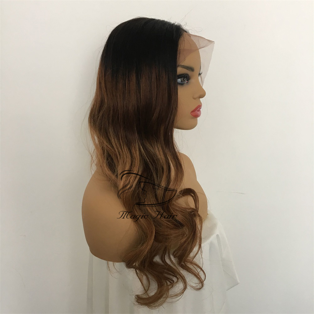 360 full lace human hair wigs Pre Plucked Brazilian Remy Hair ombre color T 1B/4 /30b natural wave human hair Wigs