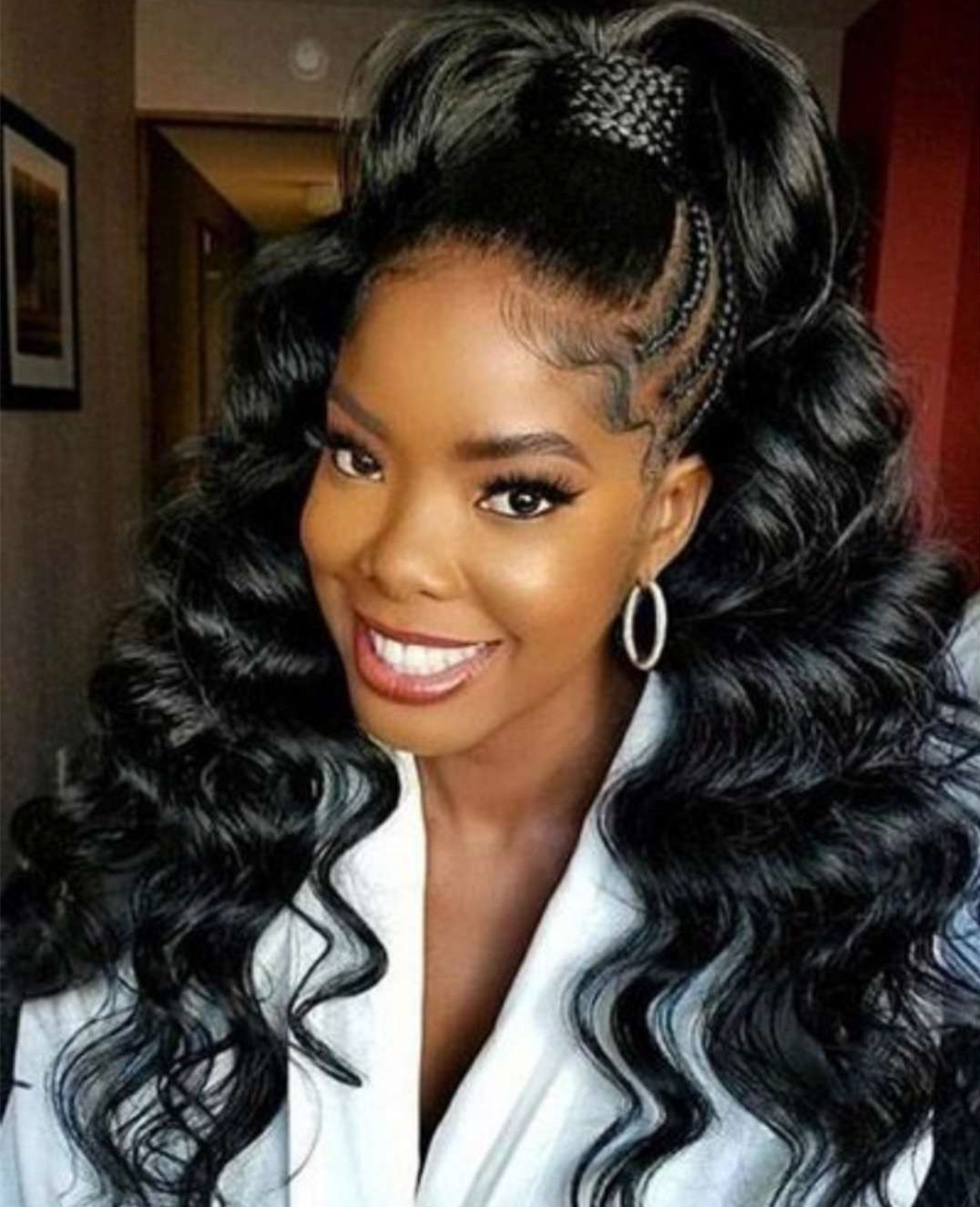 long high loose wave ponytail human hair women curly clip drawstring remy pony tails hairpieces jet black hairpiece extension 120g