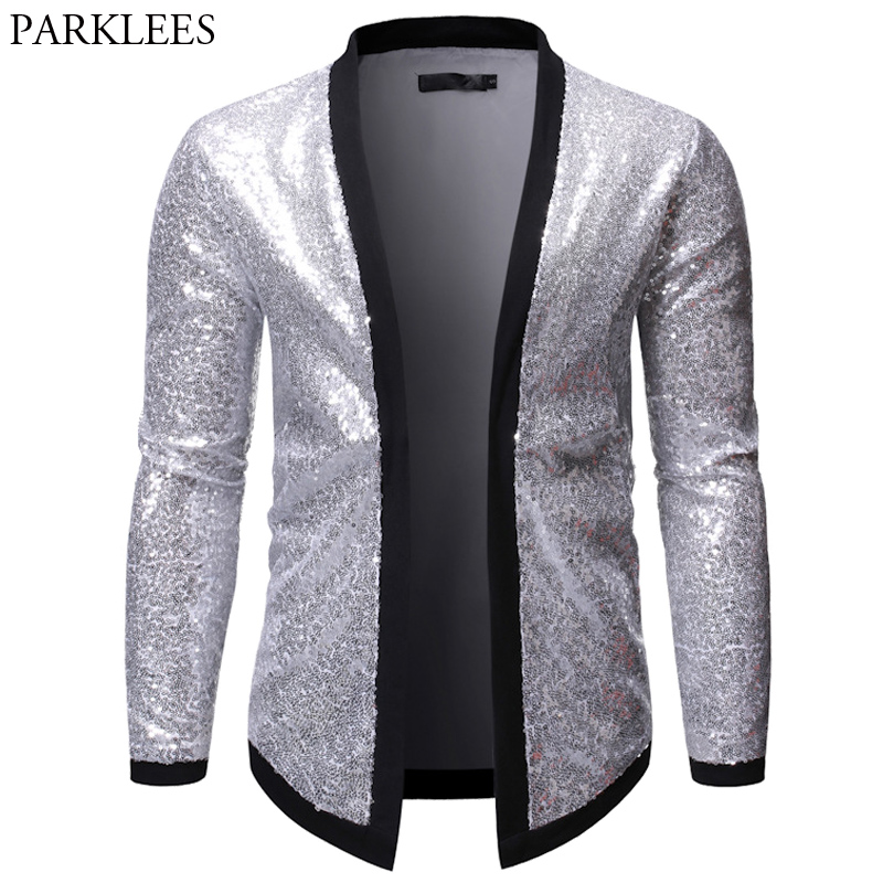 Sequin Bomber Jacket Men Red Shiny Glitter Jackets Men Cardigan Nightclub Dj Show Dance Stage Performance Mens Chaqueta Hombre