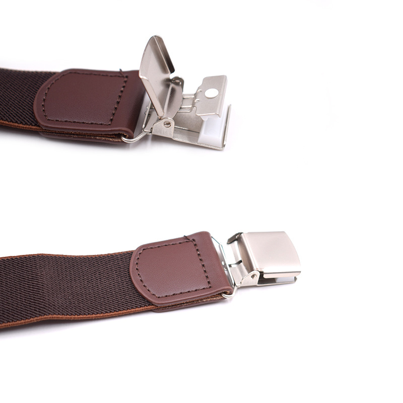 Male Suspenders Leather Jacquard 3 clips western-style trousers Man braces cinturino Adjustable Suspender 7 color braces bretel