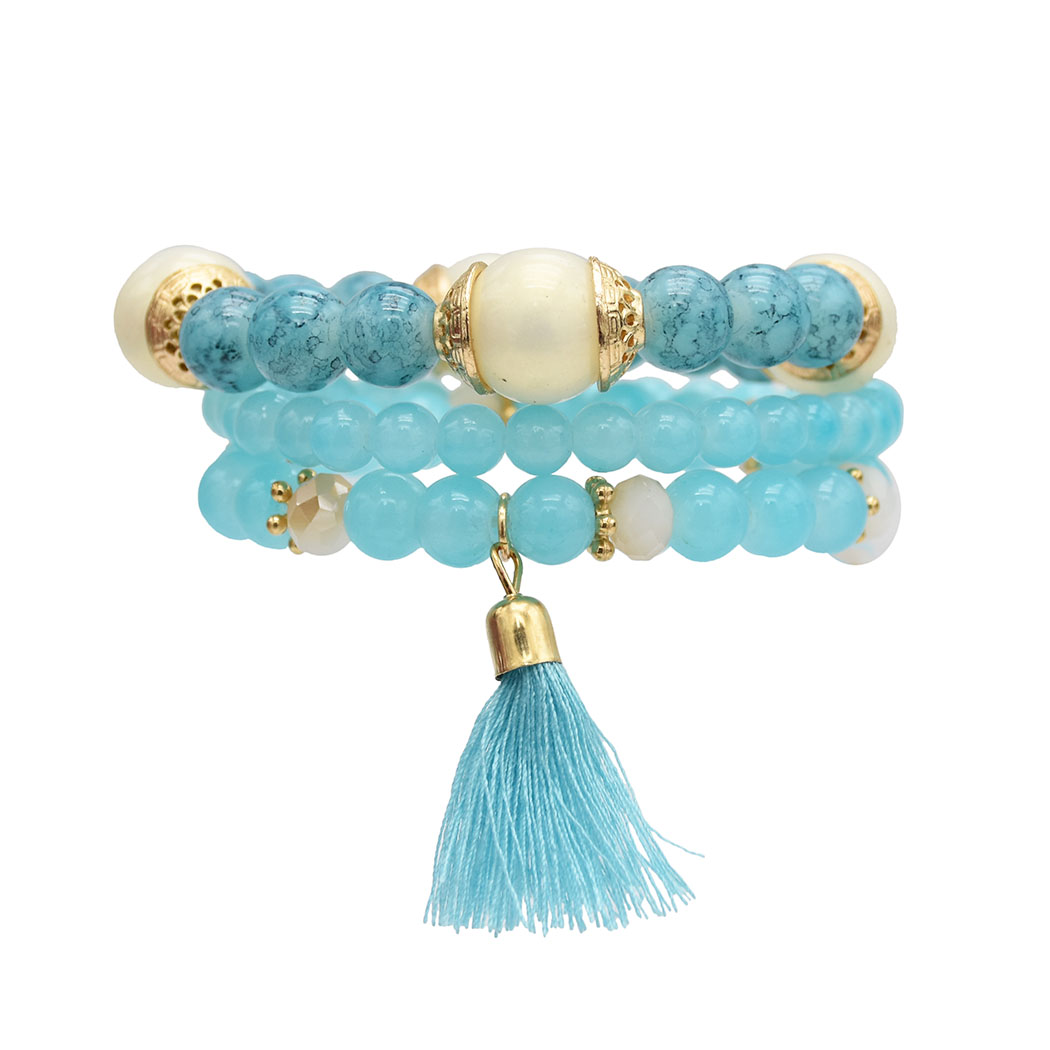 European and American vogue is small pure and fresh tassel bracelet boximiya is melting string of beads multilayer bracelet bouncy multilaye, Black
European and American vogue is small pure and fresh tassel bracelet boximiya is melting string of beads multilayer bracelet bouncy multilaye, Black