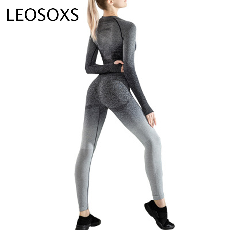 Women Seamless Yoga Set Fitness Gym Clothing Suits Long Sleeve Shirts High Waist Running Leggings 2 Piece Active Wear for Female, Green
Women Seamless Yoga Set Fitness Gym Clothing Suits Long Sleeve Shirts High Waist Running Leggings 2 Piece Active Wear for Female, Green