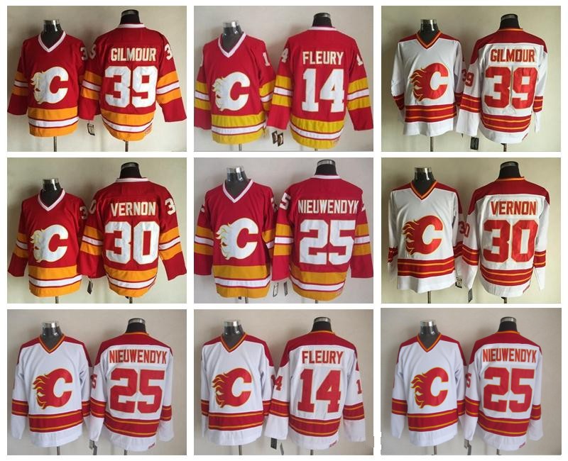 Calgary Flames 14 Theoren Fleury Jersey Men 25 Joe Nieuwendyk 30 Mike Vernon 39 Doug Gilmour Red White Vintage Ice Hockey Jerseys
Calgary Flames 14 Theoren Fleury Jersey Men 25 Joe Nieuwendyk 30 Mike Vernon 39 Doug Gilmour Red White Vintage Ice Hockey Jerseys