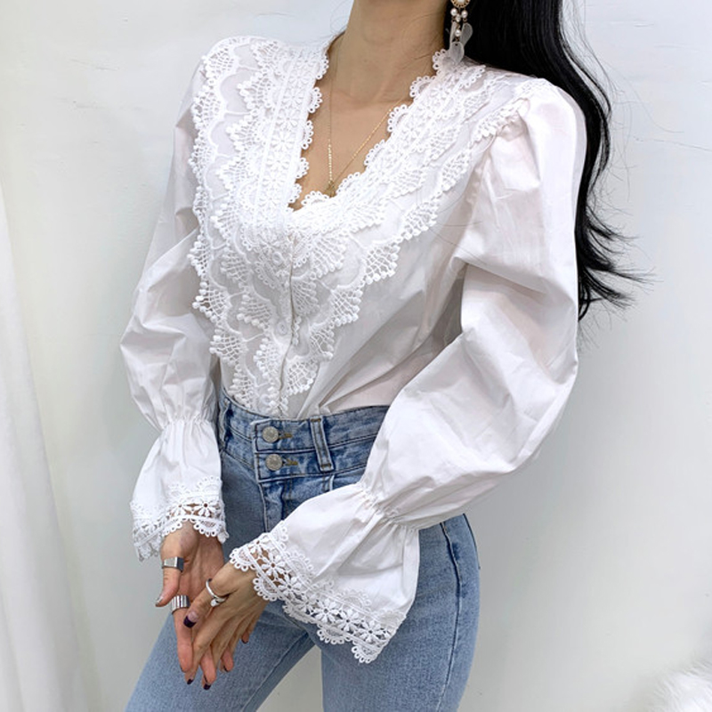 ZCWXM Vintage Solid Lace Women Tops and Blouse Sexy V Neck Chic Korean Shirts 2020 Spring Puff Sleeve Blusas Mujer New, White
ZCWXM Vintage Solid Lace Women Tops and Blouse Sexy V Neck Chic Korean Shirts 2020 Spring Puff Sleeve Blusas Mujer New, White