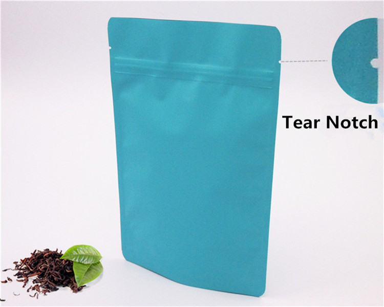 Stand up Thick Matte Deep Blue Aluminum Foil Zip Lock Bags Resealable Ground Coffee Powder Nuts Snack Chocolate Wedding X-mas Gifts Logo Printing Pack
