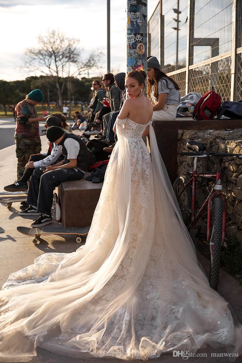 crystal design dresses long off the shoulder boho lace appliqued bridal gowns country style beach wedding dress