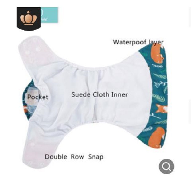 4Pcs U PICK Happy Flute Newborn Baby Diaper NB Pocket Cloth Diapers Bamboo Charcoal Inner Waterproof PUL Outer Double Gussets