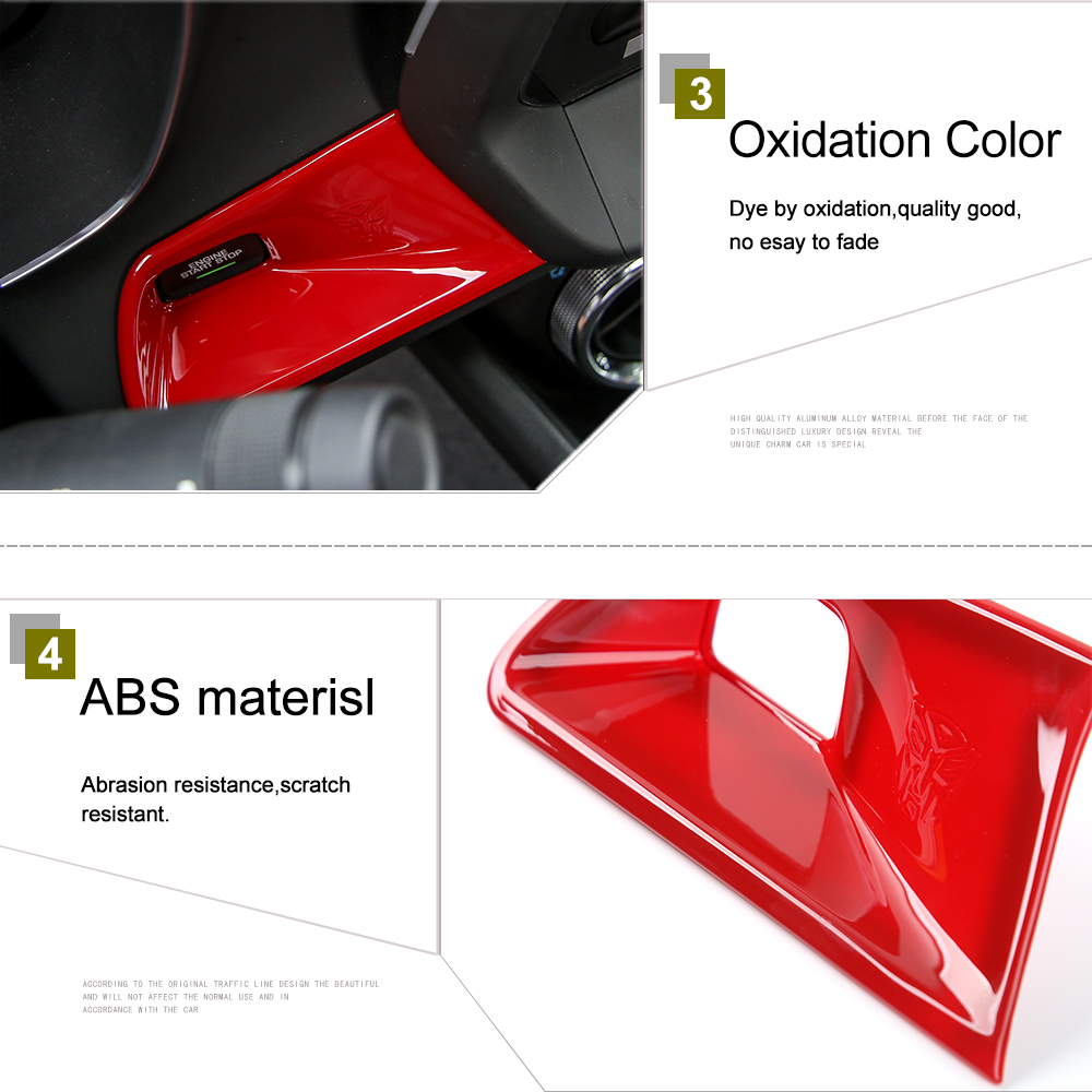 Steering Wheel / Central Control Interior Kit ABS Red Decoration Cover For Chevrolet Camaro 2017+ Interior Kit