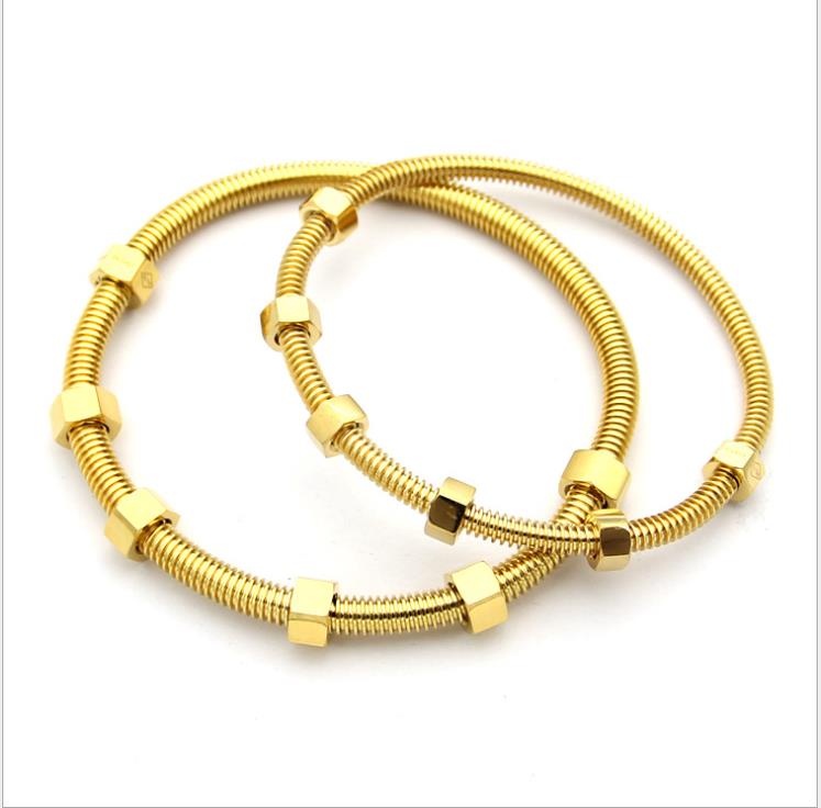 Six screw Bracelet titanium steel women and men couple six nut Bracelet