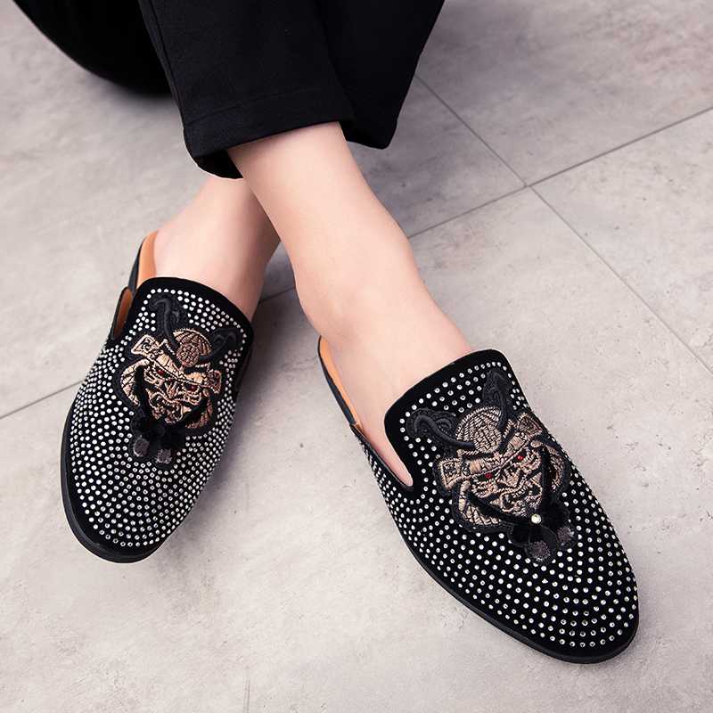 Men Shoes Summer Casual Slippers British Wind Baotou Half Drag Leather Men Shoes Breathable Slip on Lazy Loafers Men's Plus Siz, Black
Men Shoes Summer Casual Slippers British Wind Baotou Half Drag Leather Men Shoes Breathable Slip on Lazy Loafers Men's Plus Siz, Black