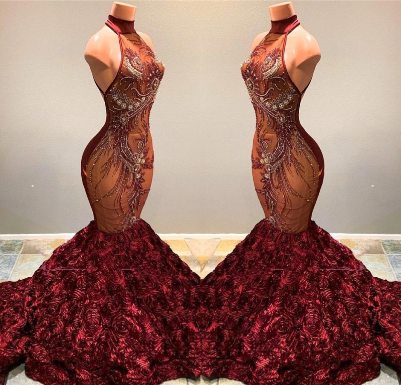 2020 Stunning African Mermaid Prom Dresses Burgundy Long High Neck Beading Crystal Ruffles Flowers Women Sexy Pageant Party Gowns Vestidos, Light purple
2020 Stunning African Mermaid Prom Dresses Burgundy Long High Neck Beading Crystal Ruffles Flowers Women Sexy Pageant Party Gowns Vestidos, Light purple