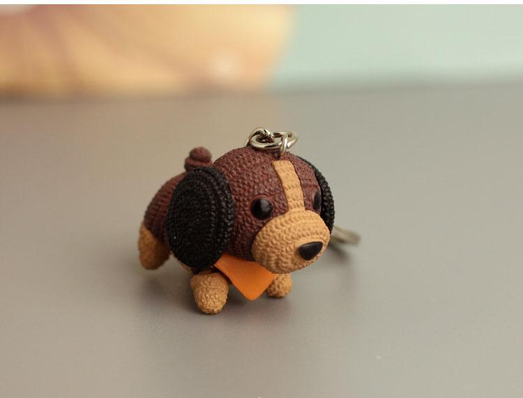 20pcs/Lot Resin Dog Keychain Cartoon Doll Keyring Bell Toy Key Chains For Handbag Cute Gift Animals Key Ring Dog Keychains