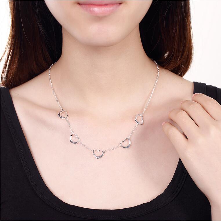 High grade 925 sterling silver Five piece Love jewelry set DFMSS186 brand new Factory direct 925 silver necklace bracelet