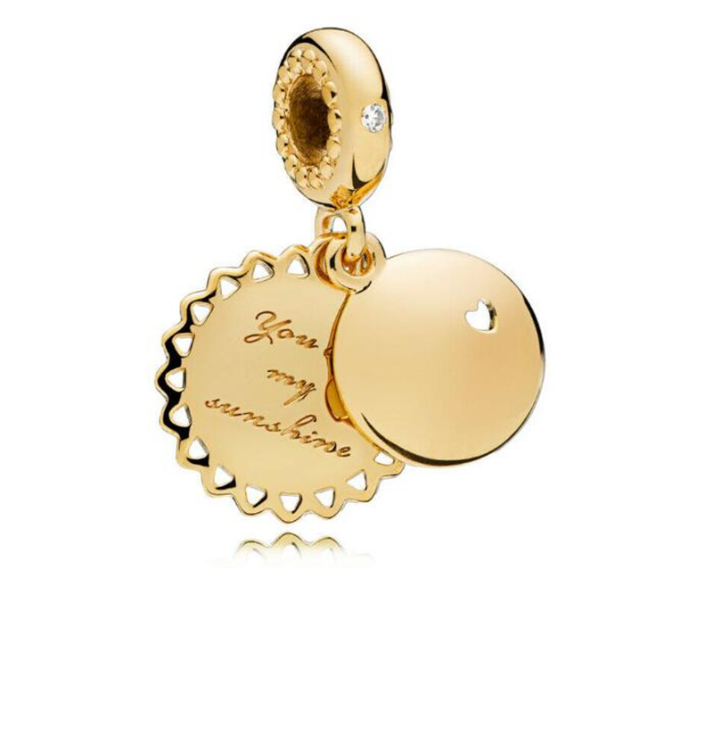 S925 Sterling Silver You are my sunshine Dangle Charm Pendant With 14K Gold Plated Fit For European Pandora Bracelet Bead Charms
S925 Sterling Silver You are my sunshine Dangle Charm Pendant With 14K Gold Plated Fit For European Pandora Bracelet Bead Charms