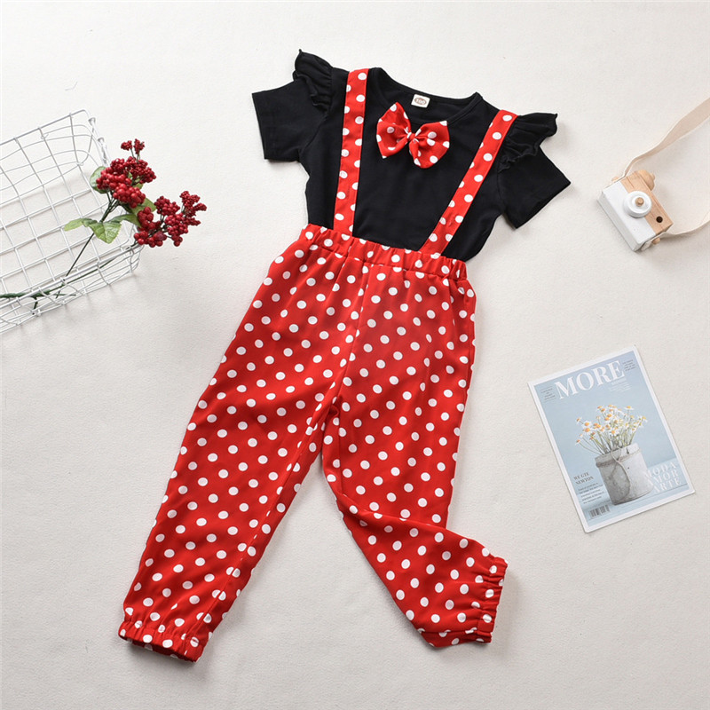 Summer Kids Baby Girls Clothes Bow Ruffle Tops Dot Print Suspenders Pants 2pcs Cotton Casual Toddler Newborn Outfits Baby Set, Red
Summer Kids Baby Girls Clothes Bow Ruffle Tops Dot Print Suspenders Pants 2pcs Cotton Casual Toddler Newborn Outfits Baby Set, Red