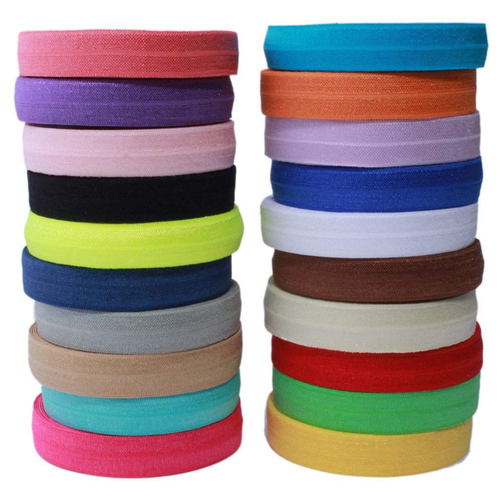 

10 Yards Fold Over Elastic 5/8 15mm Stretch Foldover FOE Elastics Ribbon by The Yard for Headbands Hair Ties