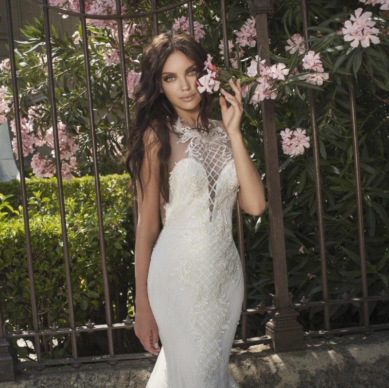 Mermaid Lace Fashion Wedding Dresses Sheer Jewel Neck Appliqued Bridal Gowns Sweep Train Trumpet Tulle Plus Size Robe De Marie