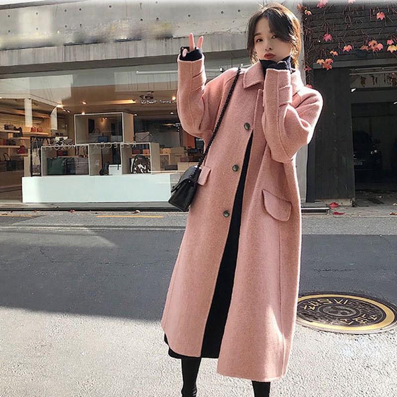 2019 Fashion Long Wool Coat Solid Batwing Long Sleeve Warm Blend Coat Patch Designs Winter Lapel Straight Woolen Outerwear, Pink
2019 Fashion Long Wool Coat Solid Batwing Long Sleeve Warm Blend Coat Patch Designs Winter Lapel Straight Woolen Outerwear, Pink