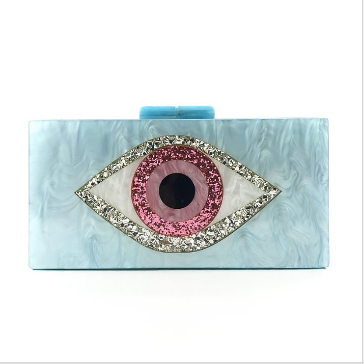 Women Messenger Bag Fashion Elegant Acrylic Cartoon Evil Eye Evening Bag Woman Party Prom Handbag Patchwork Clutch, 18x10 cm
Women Messenger Bag Fashion Elegant Acrylic Cartoon Evil Eye Evening Bag Woman Party Prom Handbag Patchwork Clutch, 18x10 cm