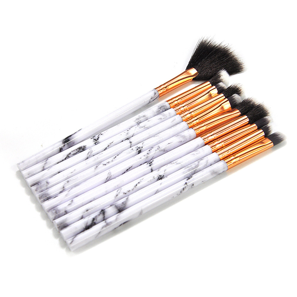 10PCS Makeup Brushes Tool Kit Eye Shadow Blending Brush Set Cosmetic Brushes Marble Eyebrow Synthetic Hair Make Up Brush Pinceles De Maquillaje