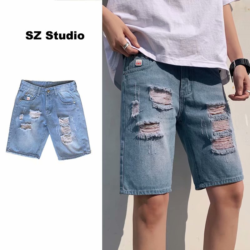 Januarysnow summer Hong Kong Style Vintage denim shorts men's fashion brand ins Youth Net red personalized pants, Blue
Januarysnow summer Hong Kong Style Vintage denim shorts men's fashion brand ins Youth Net red personalized pants, Blue