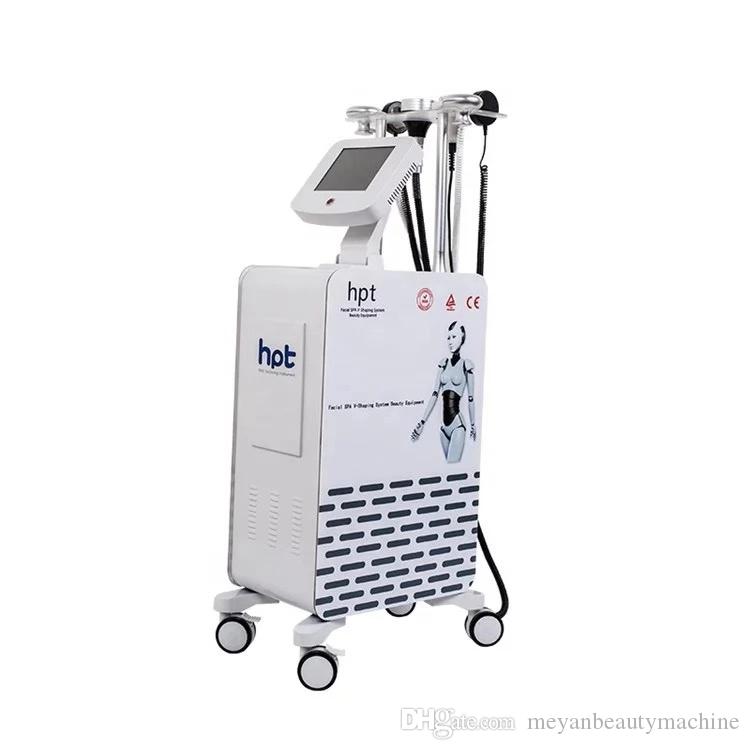 High Quality 6 in 1 cavitation rf vacuum vibration body massager slimming machine physiotherapy HPT Beauty Salon Equipment