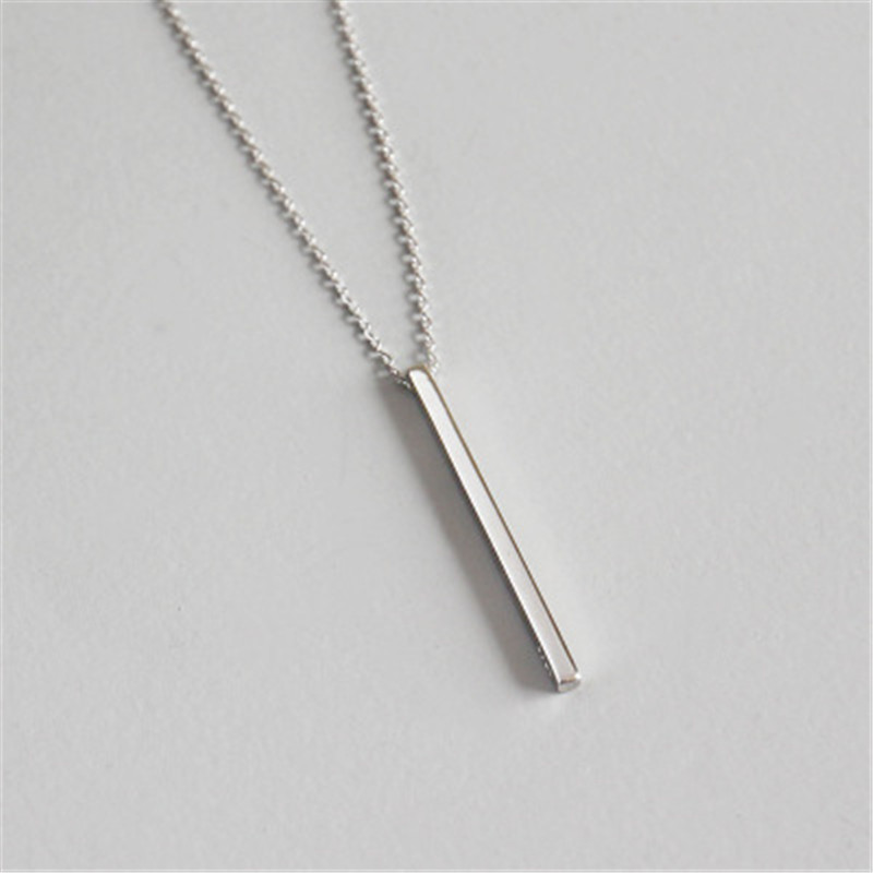 Authentic 925 Sterling Silver Bar Pendant Choker Necklaces New Chic Geometric Necklace Fine Jewelry For Women Collares
Authentic 925 Sterling Silver Bar Pendant Choker Necklaces New Chic Geometric Necklace Fine Jewelry For Women Collares