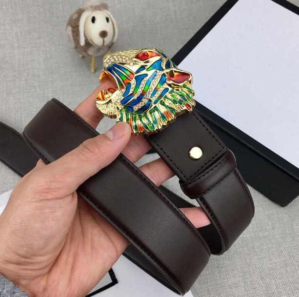 Tiger Pattern Men Womens Designer Belts Luxury Belt Brand Fashion Leather Belt Casual Smooth Buckle Width 38mm with Boxs Wholesale