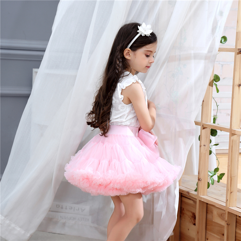Girls tutu skirt extra fluffy pettiskirt princess soft tulle kids girl party dance skirts 1-10 Years baby