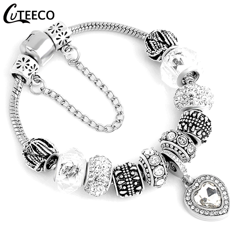 CUTEECO Crystal Heart Pendant Charm Bracelets&Bangles For Women Classic Bracelet Fashion Jewelry Gift Pulseira Feminina
CUTEECO Crystal Heart Pendant Charm Bracelets&Bangles For Women Classic Bracelet Fashion Jewelry Gift Pulseira Feminina