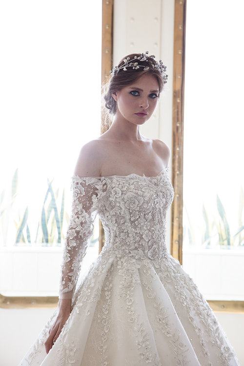 Ziad Nakad Ball Gown Wedding Dresses 2019 Off Shoulder Lace Appliques Vintage Chapel Wedding Dress Bridal Gowns Vestido De Novia