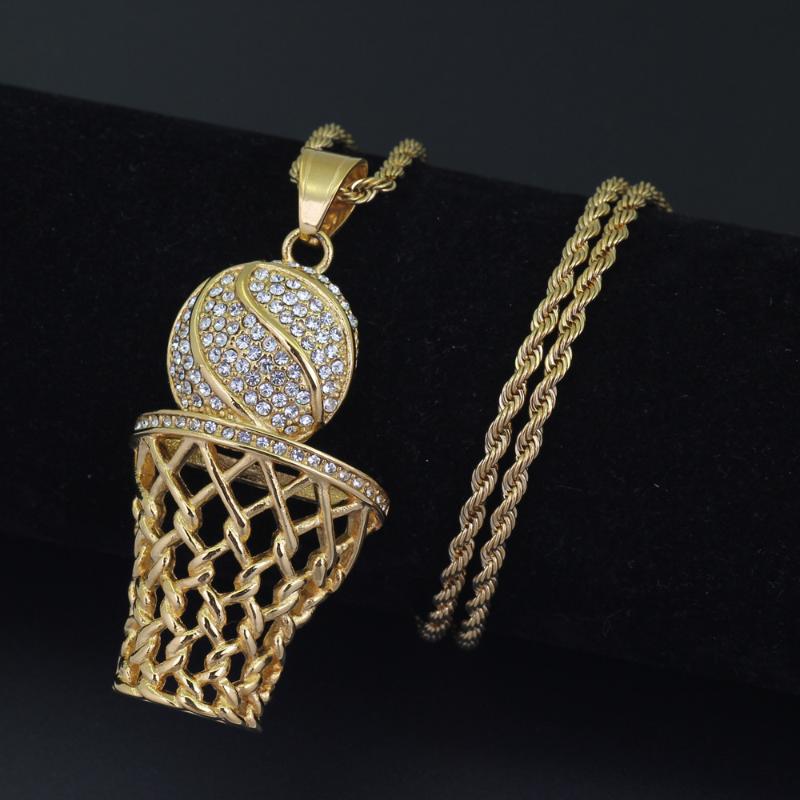 Pendant Necklaces Gold CZ Zircon Hip-Hop Basketball Frame Men Necklace Crystal Party Sports Jewelry Gifts Collares
Pendant Necklaces Gold CZ Zircon Hip-Hop Basketball Frame Men Necklace Crystal Party Sports Jewelry Gifts Collares