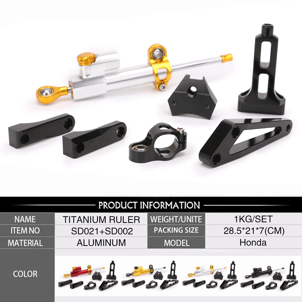 Motorcycle Adjustable Universal Steering Damper Stabilizer Control For CBR600RR,1000R, CBR650R, CBR954RR, CB1300, CB600F
Motorcycle Adjustable Universal Steering Damper Stabilizer Control For CBR600RR,1000R, CBR650R, CBR954RR, CB1300, CB600F