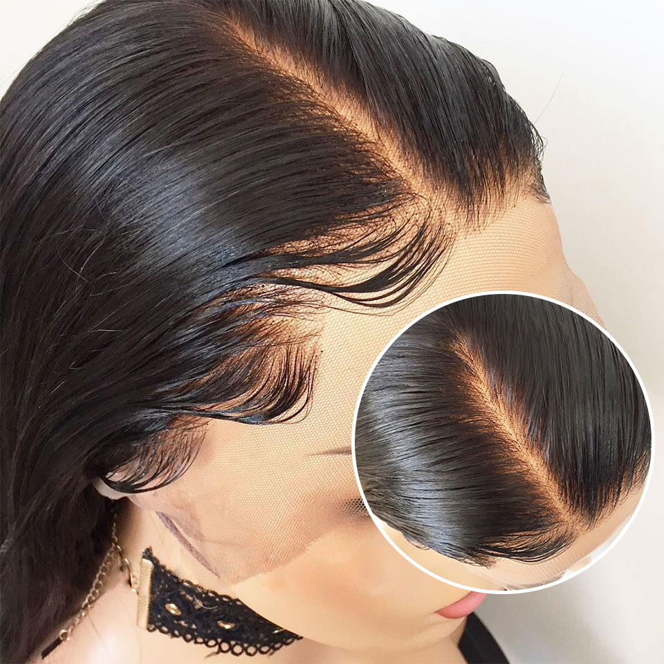 Short Bob Lace Wig 13*4 brazilian full Lace Front Wig 150% Straight synthetic lace Wig Pre Plucked With Baby Hair