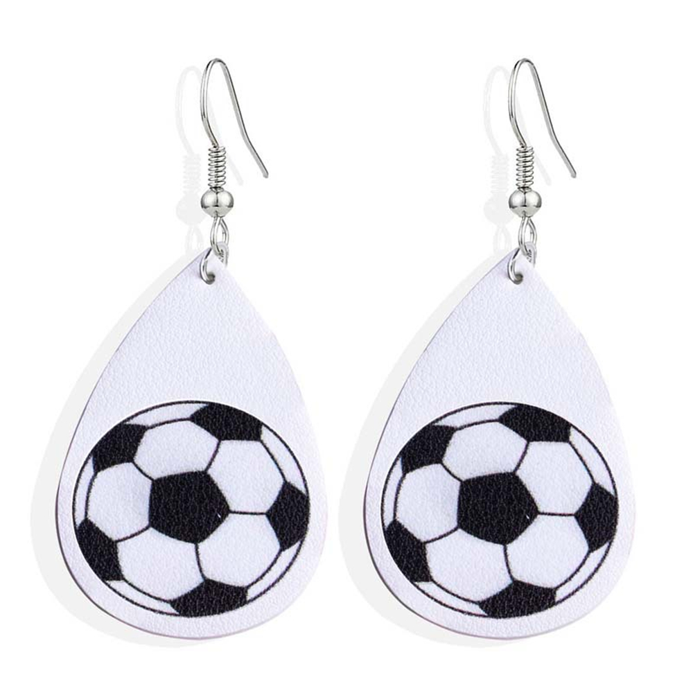 Water Drop Earrings Baseball Leather Pendant Drop Earrings Women Fashion Jewelry Sports Fans Fans