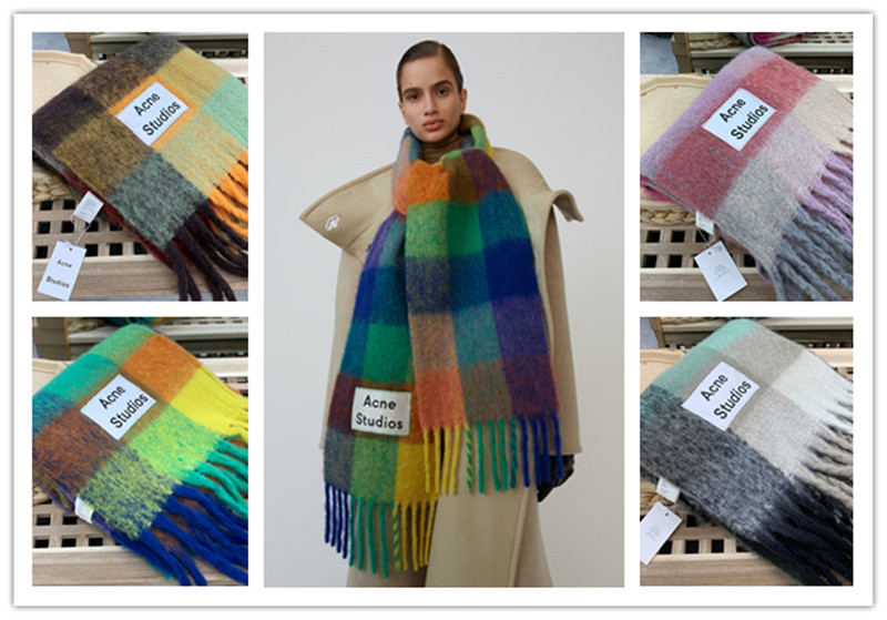 Acne Studios high quality 4 color Wool scarf new rainbow grid fringed shawl for male and female &scarf Size: 33 * 280 cm
Acne Studios high quality 4 color Wool scarf new rainbow grid fringed shawl for male and female &scarf Size: 33 * 280 cm