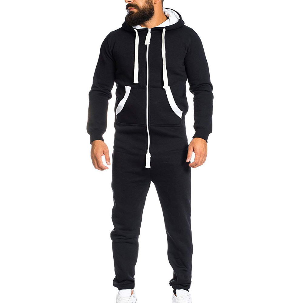 Men's Pants One-piece Garment Pajama Playsuit Zipper Hoodie Male Onesie Camouflage Print Jumpsuit Streetwear Overalls T200104