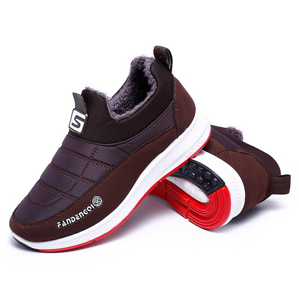 Men Casual Sneakers Shoes Men Casual Warm Slip On Short Ankle Boots Shoes Male Outdoor Sports Shoes Fur platform Winter Sneakers Y200104