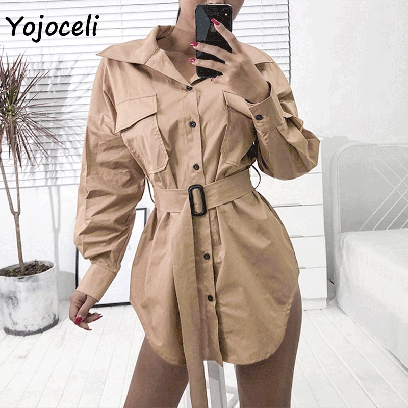 Yojoceli streetwear safari style pocket trench coat outerwear women belt coats casual, Khaki
Yojoceli streetwear safari style pocket trench coat outerwear women belt coats casual, Khaki