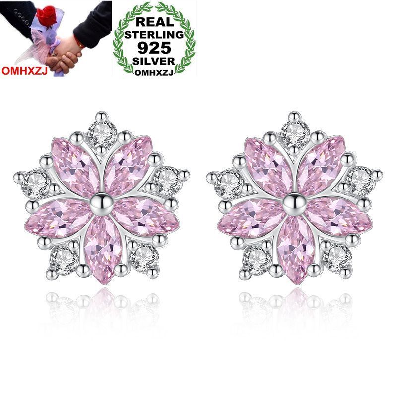 OMHXZJ Wholesale Personality Fashion Sweet Woman Girl Gift White & Pink Sakura Zircon 925 Sterling Silver Stud Earrings YS465
OMHXZJ Wholesale Personality Fashion Sweet Woman Girl Gift White & Pink Sakura Zircon 925 Sterling Silver Stud Earrings YS465