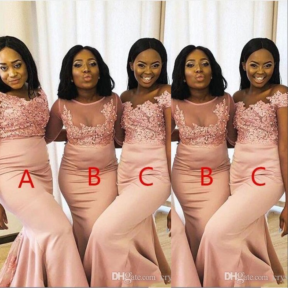 Pearl Pink Mermaid Bridesmaid Dresses For Weddings Guest Dress Off the Shoulder Satin Lace Crystal Mixed Styles Formal Maid of Honor Gowns
Pearl Pink Mermaid Bridesmaid Dresses For Weddings Guest Dress Off the Shoulder Satin Lace Crystal Mixed Styles Formal Maid of Honor Gowns