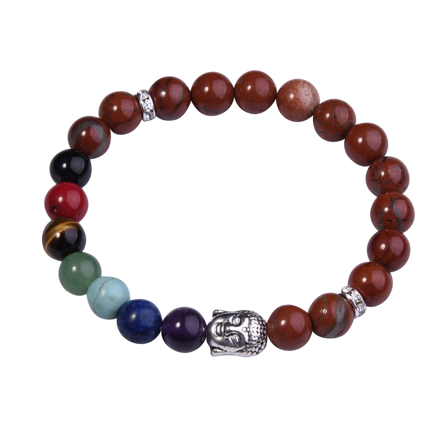Natural Gemstone Beaded Stretch Prayer Friendship Bracelet - Semi-precious Bangle Bracelet Healing