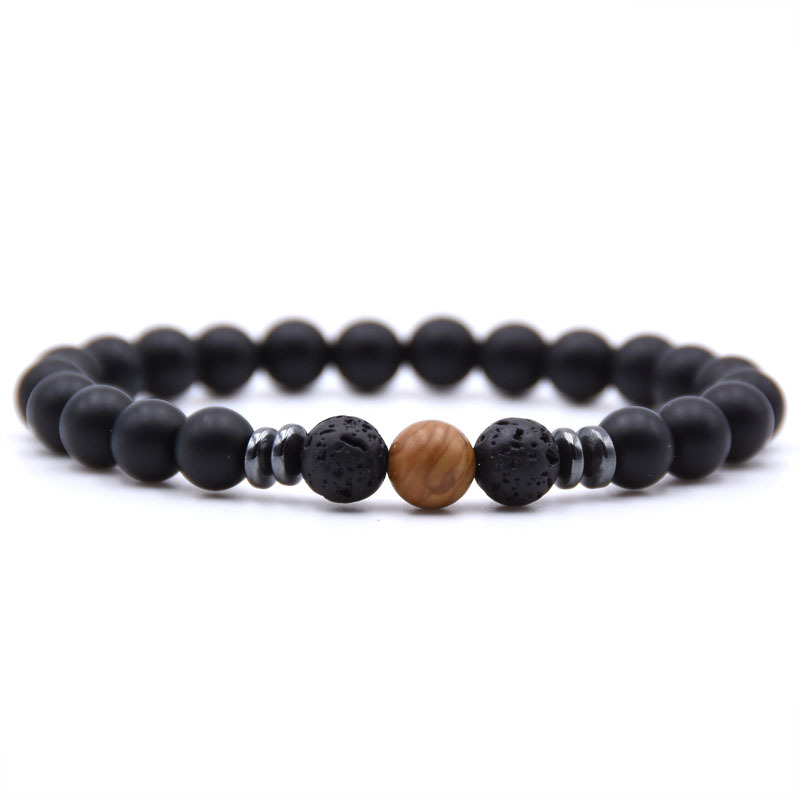 Lava agate beads bracelet elastic healing relief beads bracelet 2019 new products