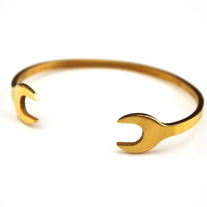 Fashion- jewelry bracelets for men titanium steel bracelets double-ended spanner cuff hot fashion free of shipping