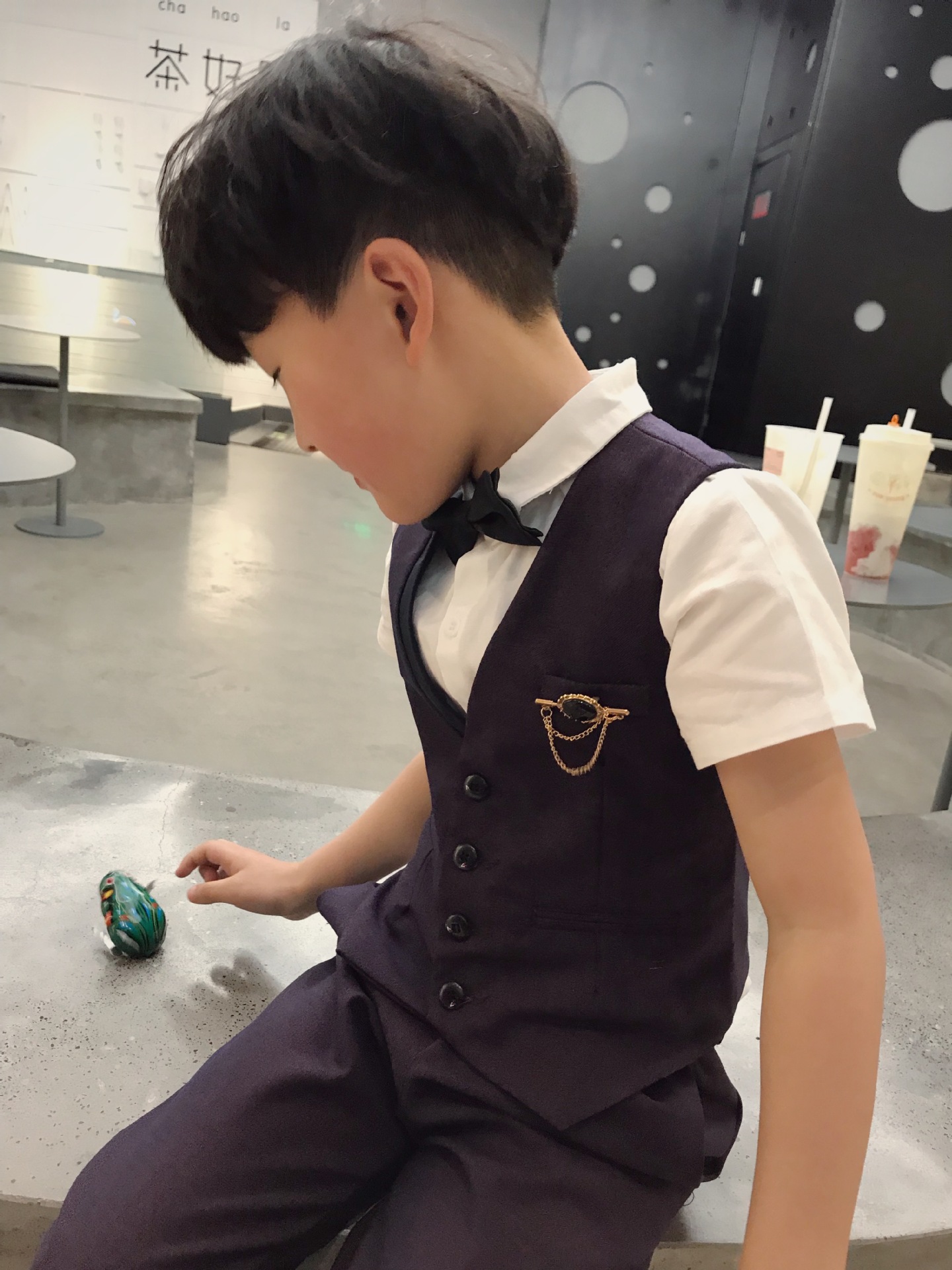 2019 Handsome Blue Boys Formal Wear Jacket Pants 3 Pieces Set Suits for Wedding Dinner Children Kids Tuxedos