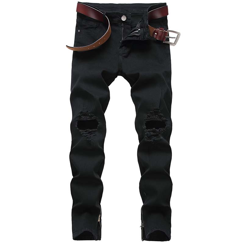 Men Casual jeans denim Vintage Ripped Big Holes jeans Bleached Side Zipper Pencil pants Elastic Mid Waist high quality, T-0745 blue
Men Casual jeans denim Vintage Ripped Big Holes jeans Bleached Side Zipper Pencil pants Elastic Mid Waist high quality, T-0745 blue