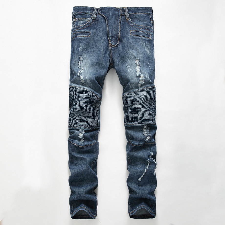 Men's ripped creased light jeans designer long slim trousers with holes mid rise straight size 28-40 high quality, Army green
Men's ripped creased light jeans designer long slim trousers with holes mid rise straight size 28-40 high quality, Army green