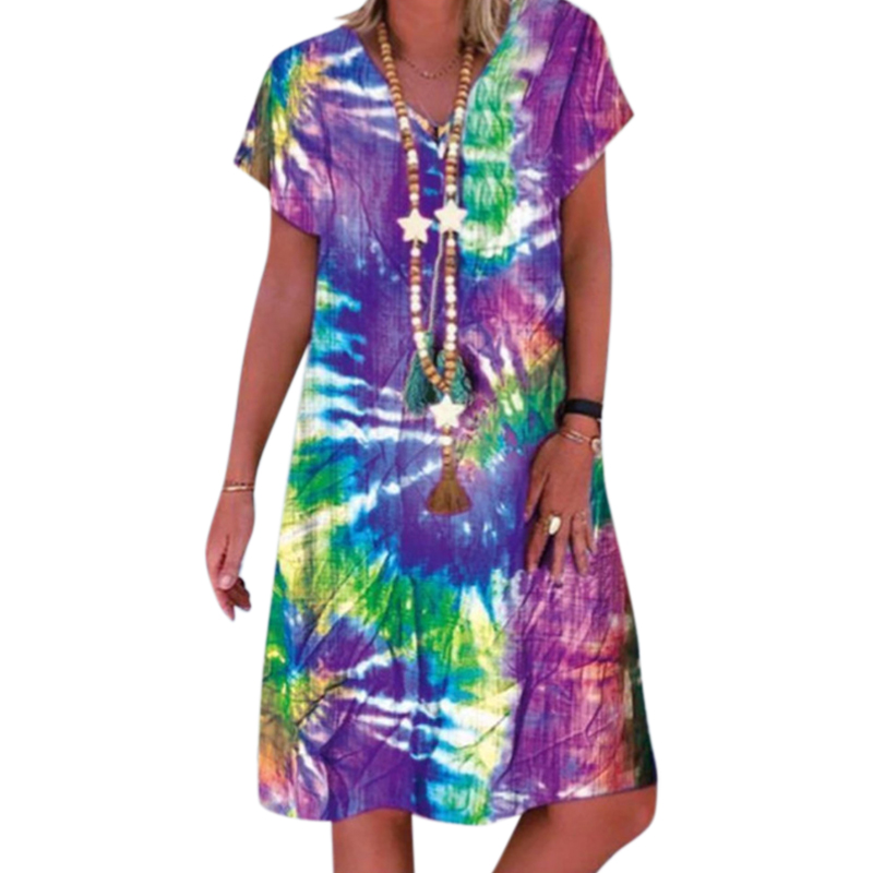 Large Size Dress for Women Summer 2020 Casual Loose Striped Color Tie Dye Printed Dresses Ladies Leisure V Neck Vestidos, Blue
Large Size Dress for Women Summer 2020 Casual Loose Striped Color Tie Dye Printed Dresses Ladies Leisure V Neck Vestidos, Blue