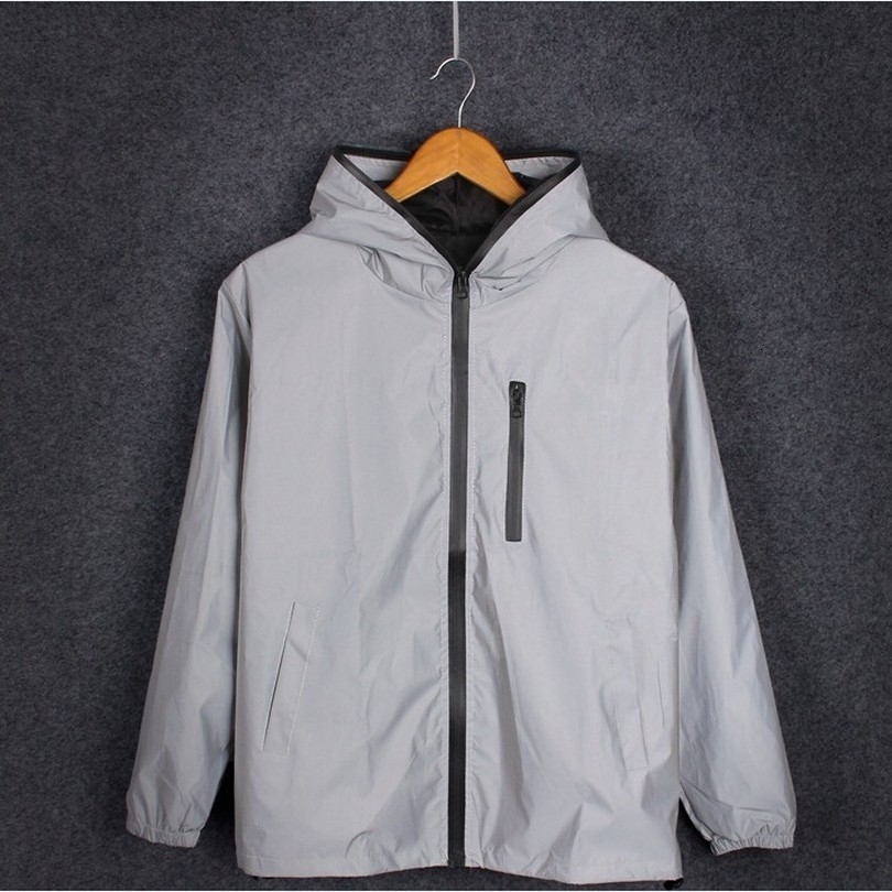 5XL 4XL Men's Full Reflective Jacket Light Hoodies Women Jackets Hip Hop Waterproof Windbreaker Hooded Streetwear Coats Man MX191026