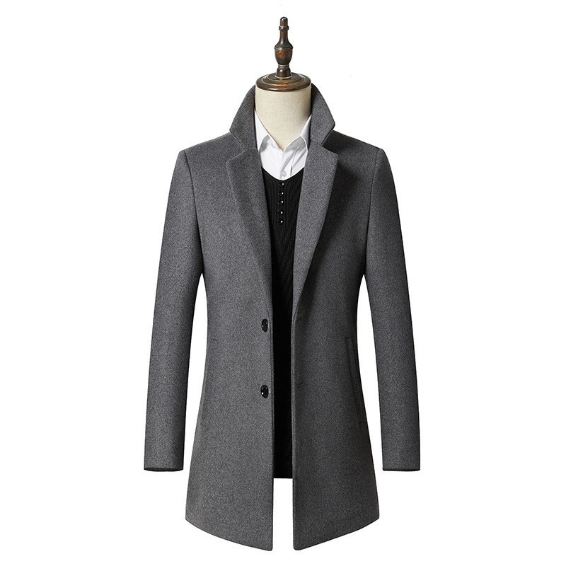 New Fashion Men Winter Wool Coat Men's Autumn High Quality Solid Color Simple Wool Blends Woolen Coat Abrigos Para Hombre Kaban, Black
New Fashion Men Winter Wool Coat Men's Autumn High Quality Solid Color Simple Wool Blends Woolen Coat Abrigos Para Hombre Kaban, Black